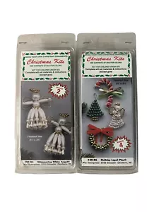 Vintage Merri Mac Weihnachtsschmuck Kits 2 Kits Perlen Handwerk Engel & Reversstifte - Bild 1 von 8