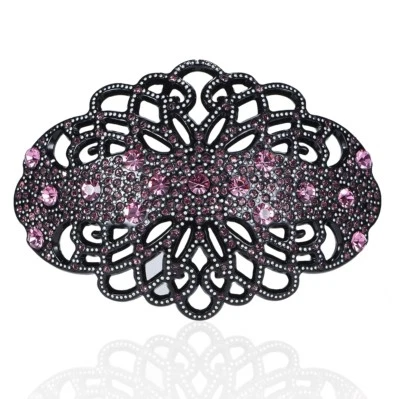 LG Victoriano Austriaco Estrás Cristal Clip de Pelo Pasador Cola de Caballo C7841 Negro Foto 1 de 3