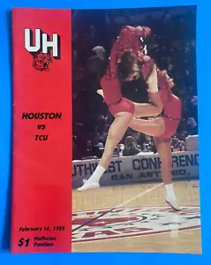 HOUSTON COUGARS/TCU CORNED FROGS FEBRERO 1982 PROGRAMA-DREXLER/OLAJUWON+PLAY-BY-PLAY - Imagen 1 de 2