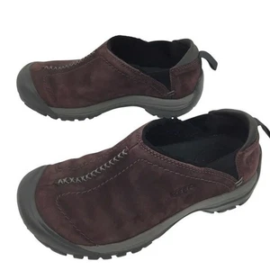 Zapatos aislantes Keen Kaci de cuero nobuck sin cordones para mujer 7 borgoña - Imagen 1 de 10
