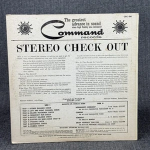 Original Stereo Command CSC-100 LP Record 1960 SOUND CHECK -EXCELLENT - Picture 1 of 4