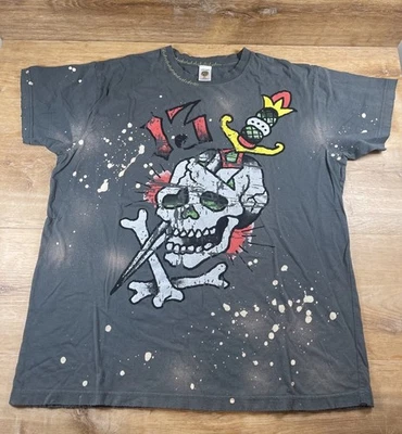 Camisa Ed Hardy por Christian Audigier pintada envejecida XL Calavera Daga Foto 1 de 4