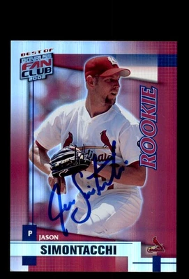 Signed Baseball Card Auto Jason Simontacchi 2002 Donruss Fan Club #218 Cardinals - Image 1 of 2