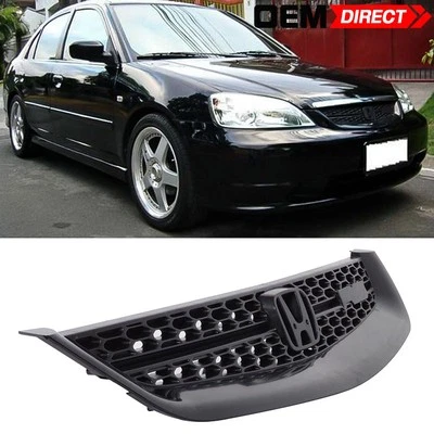 Se adapta a 01-03 Honda Civic Rs estilo Jdm capó delantero parachoques rejilla rejilla Foto 1 de 4