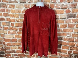 Johnny Blaze red 1/4 zip sweater sz XL oversized fit y2k hip hop - Picture 1 of 7