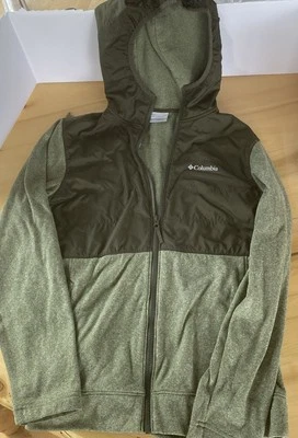 Chaqueta polar verde con capucha cremallera completa Columbia SM para hombre Foto 1 de 4