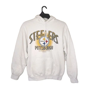 Vintage 90s Pittsburg Steelers Trench Ultra Hoodie Pullover Jackek Made In USA - Picture 1 of 5