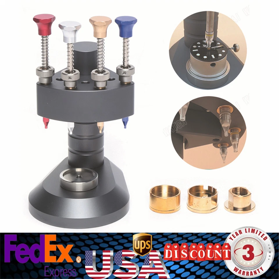 4 Pin Watch Hand Presser High-Precision Watchmakers Setting Fitting Repair Tool - Image 1 of 4