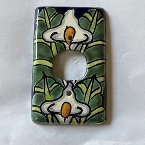 Talavera einzelne Steckdose Platte Abdeckung handbemalt Kunst Mexiko kostenloser Versand USA - Bild 1 von 5