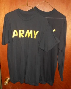2-EE. UU. Ejército Militar APFU LS y SS Camiseta Negra Uniforme de Ejercicio Físico Mediano - Imagen 1 de 8