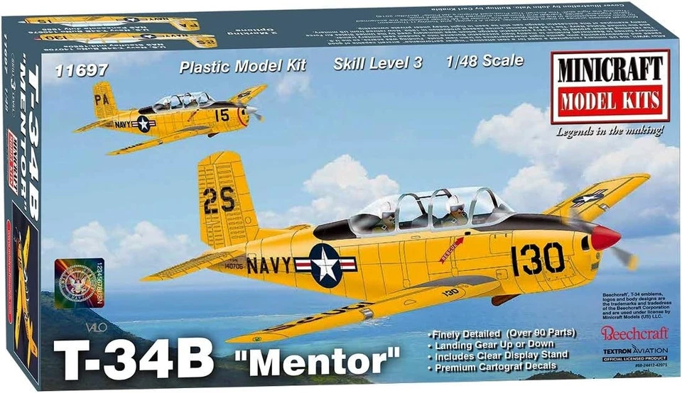 Minicraft 1/48 US Navy T-34B Mentor Plastic Model MC11697 - Image 1 of 1