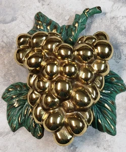 Michael Healy Grapes Door Knocker Brass Finish Green Vintage Patina Style - Picture 1 of 17
