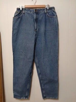 LL Bean Comfort Waist Relaxed Fit Jeans Womens 18R Stonewashed Blue Cotton Denim - Image 1 of 4