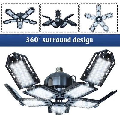 99000000LM LED Garage Light Super Bright Work Shop Ceiling Light Deformable Bulb - Image 1 of 4