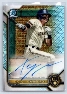 2022 Bowman #BMA-TB Tyler Black Chrome Prospects Autograph Mojo Refractor - Picture 1 of 2