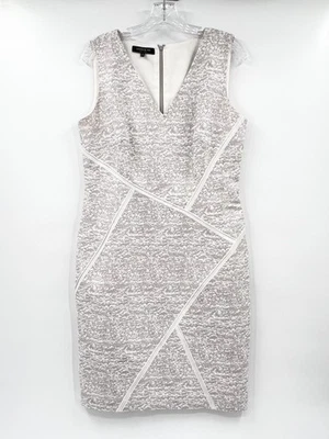 Vestido Vaina LAFAYETTE 148 Para Mujer 8 Estampado Mármol Sin Mangas Cuello en V Mezcla de Seda Foto 1 de 4