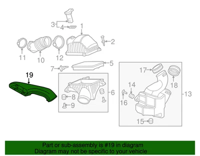 Manguera de conducto de tubo de admisión de filtro de aire genuino Honda Pilot 2009-2015 OEM 17245RN0A00 Foto 1 de 3