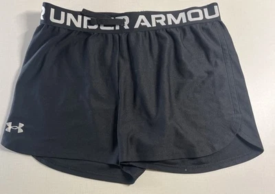Under Armour Shorts Teens Youth Large L Black Play Up Drawstring Loose Fit   - Image 1 of 4