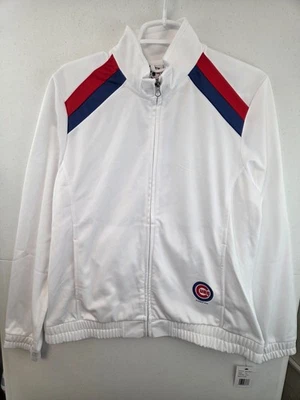 G-III 4Her Carl Banks White Chicago Cubs Red Flag Full-Zip Track Jacket NWT XL - Image 1 of 4