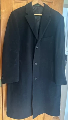 Abrigo de vestir largo negro para hombre Lauren Ralph Lauren 42R Foto 1 de 4