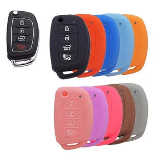 4Button Flip Car Key Fob Case Cover For Hyundai Santa fe Sonata Tucson Elantra - Picture 1 of 13