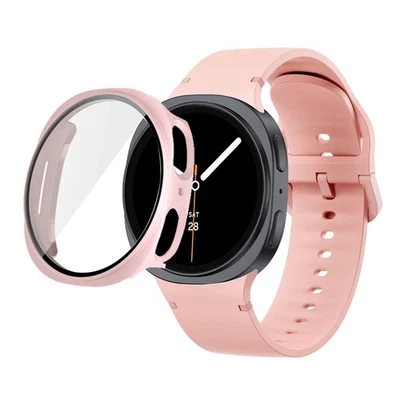 Correa de silicona + funda protectora de pantalla de PC para Samsung Galaxy Watch 8 40 mm 44 mm Foto 1 de 4