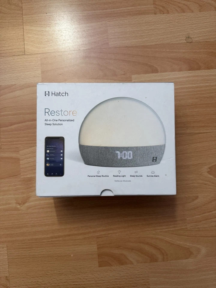 Hatch Restore 2 Sunrise Alarm Clock White and Grey. With Box & Instructions - Image 1 of 4
