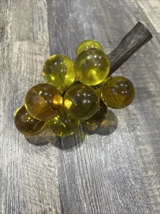 Vintage Lucite Glass Grape Cluster Mid Century Modern Amber Large Retro - Picture 1 of 5