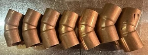 1" CxC COPPER 45 DEGREE ELBOW WROT COPPER PIPE 1-1/8" OD NIBCO USA - Picture 1 of 1
