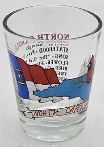 NORTH CAROLINA STATE ELEMENTS KARTE SCHNAPSGLAS SHOTGLASS - Bild 1 von 3