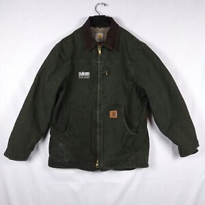 Carhartt Jacket Green Medium Sherpa Lined Jacjet Coat C61 MOS Men's Size M