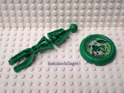 LEGO Technic 32168 Throwbot Slizer Arm Forked w/ Disk 32171 Green Disc - Image 1 of 2