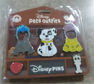 PETS OUTFITS 2024  Disney Pin set of 3 pins 2 Costumes DALMATIAN HADES DOPEY NIP - Picture 1 of 1