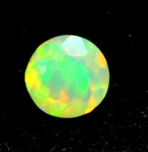 Natural Loose Gemstone Ethiopian Opal White Multi Fire Faceted 1.40 Ct - Picture 1 of 6