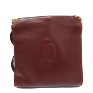 Authentic Cartier Paris Mastline Bordeaux Leather Shoulder Bag Cross Body - Picture 1 of 17