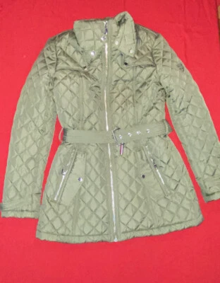 Tommy Hilfiger Puffer Oliva Capucha Parka Invierno Abrigo Chaqueta Estilo Militar XS Foto 1 de 4
