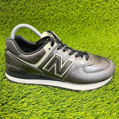 New Balance 574 Womens Size 7.5 Metallic Black Walking Running Shoes Sneakers - Image 1 of 4