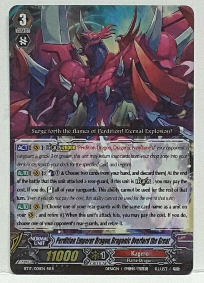 Vanguard Perdition Emperor Dragon, Dragonic Overlord the Great BT17/001EN RRR - Image 1 of 2