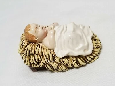 STATUINA PRESEPE GESÙ BAMBINO VINTAGE 2" "VERO REGALO DI NATALE" SACCHETTO VELLUTO - Immagine 1 di 4