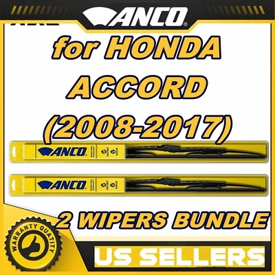 2x Juego de limpiaparabrisas ANCO para HONDA ACUERDO (2008-2017) par de ajuste directo, delantero Foto 1 de 4