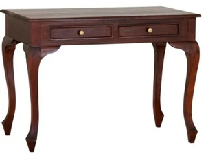 STEWART SOLID MAHOGANY TIMBER WRITING DESK HOME OFFICE DESK CONSOLE 2-DRAWERS - Picture 1 of 1