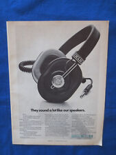 KLH Model Eighty Headphones "Like Our Speakers" Magazine Ad Audio Mag Sept 1971
