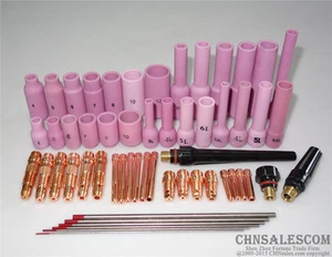 56 pcs TIG Welding Torch Kit Nozzle WP-17 WP-18 WP-26 WT20 Tungsten - Picture 1 of 9