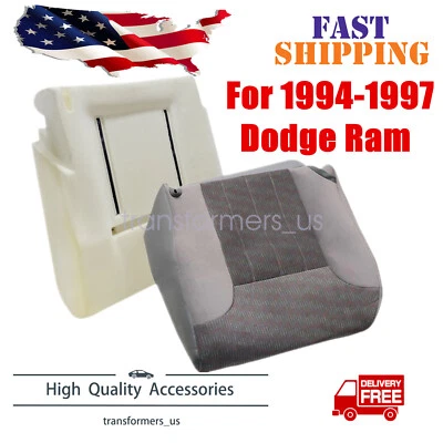 Cubierta de asiento de tela y espuma para Dodge Ram 1500 2500 3500 SLT 1994-1997 parte inferior del conductor Foto 1 de 4