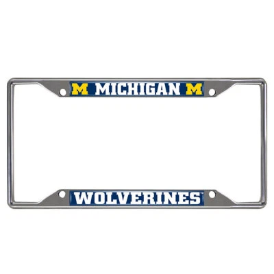 New NCAA Michigan Wolverines Car Truck Chrome Metal License Plate Frame - Image 1 of 2