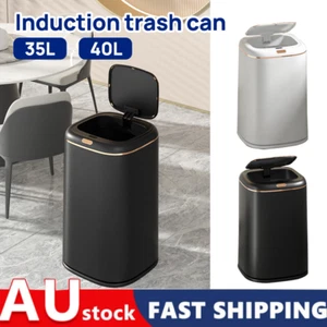 40L Smart Trash Bin Automatic Motion Sensor Rubbish Waste Bin Basket Toliet New - Picture 1 of 23