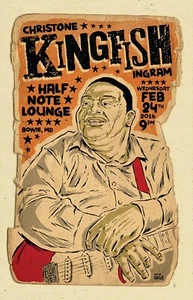 Poster concerto Christone Kingfish Ingram 2016 stile invecchiato MD incorniciato - Foto 1 di 2