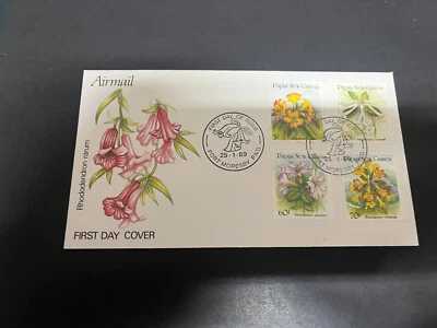 (195) Papúa Nueva Guinea FDC (portada primer día) 1989 - flores Foto 1 de 2