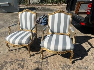 Pair of French Gilt Armchairs - Image 1 of 4