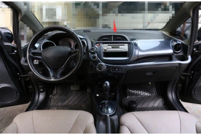 Para Honda Fit Jazz GK5 08-2013 consola central aire acondicionado ventilación moldura 1X fibra de carbono Foto 1 de 4